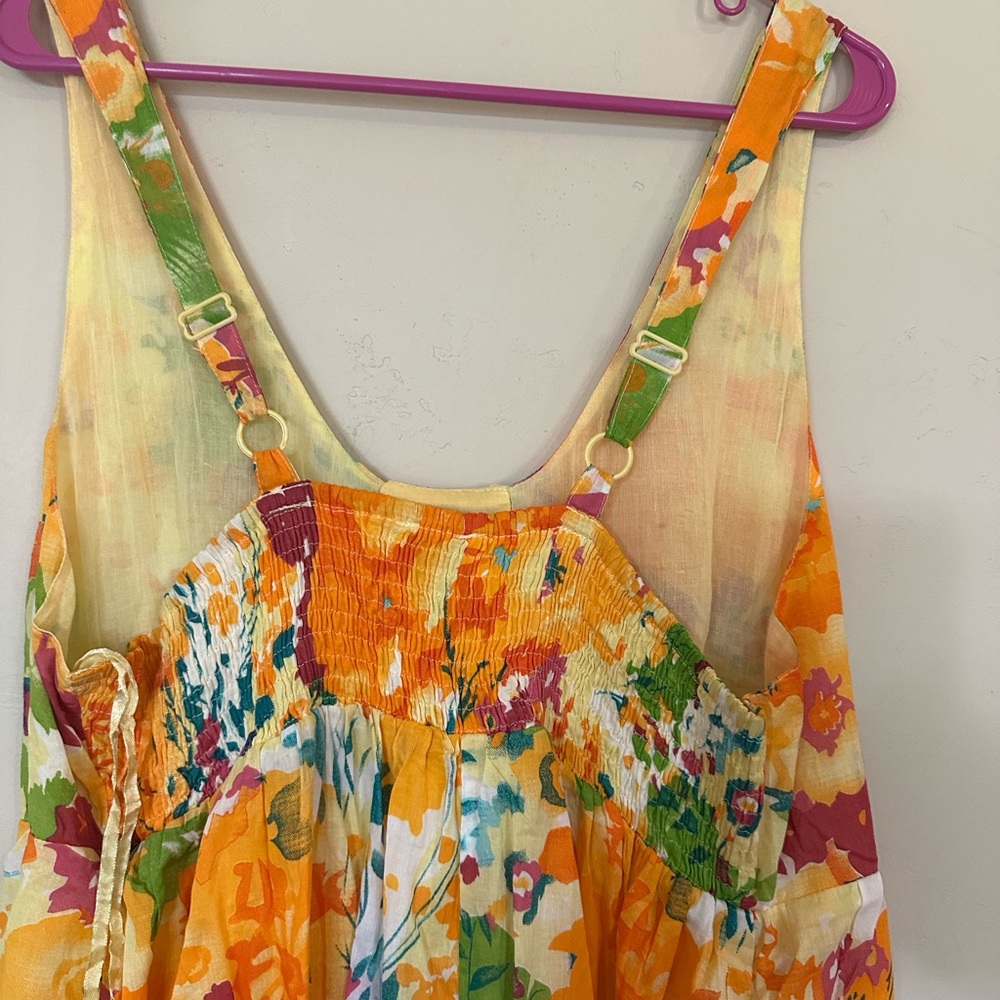 Anthony Richards Orange Multi Floral Scoop-Neck Maxi‎ Dress - Picture 4 of 5